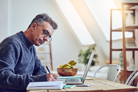 man on computer